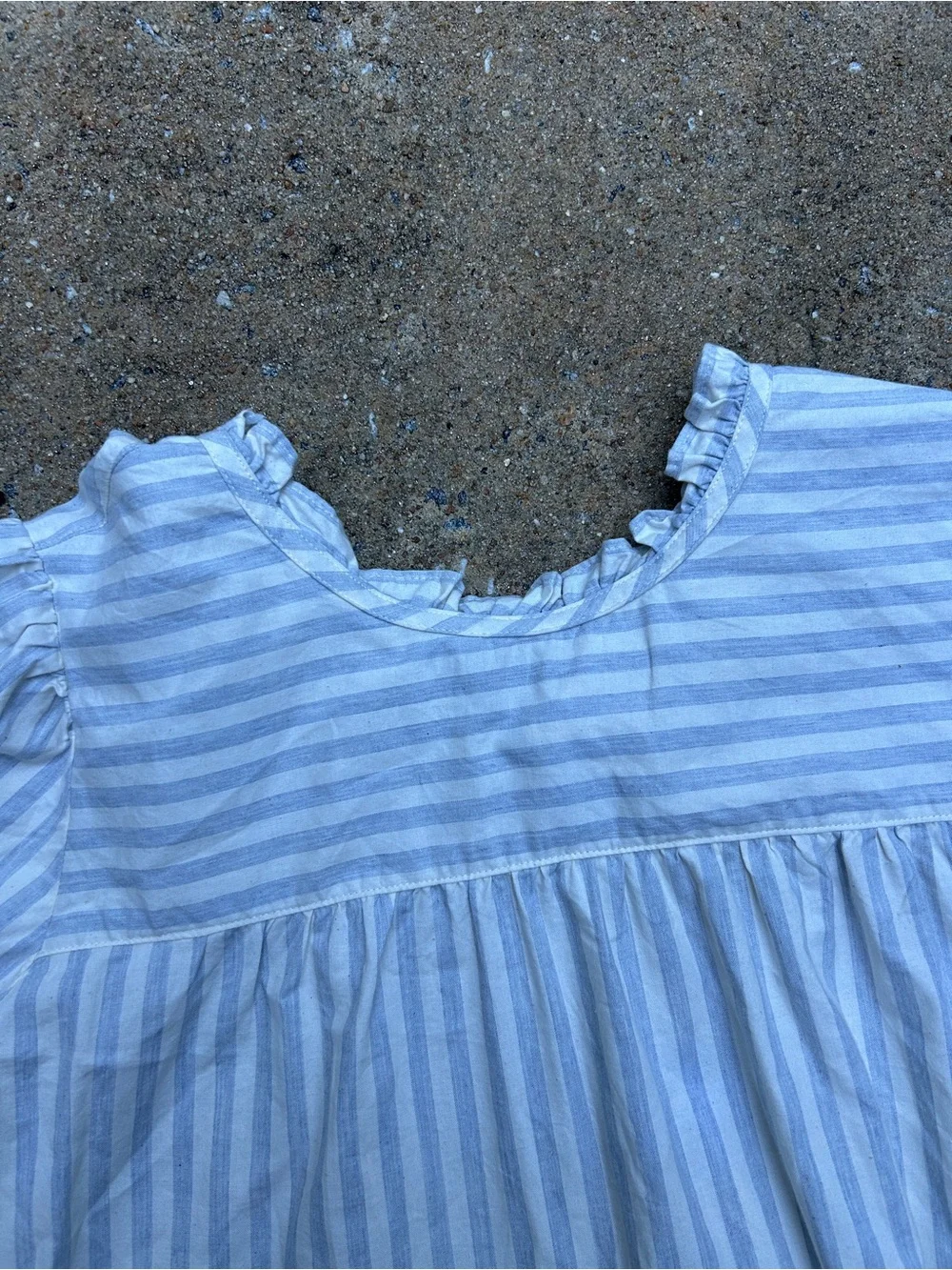 Madewell 100% Cotton Striped Peasant Blouse Blue & White Stripe Size Medium